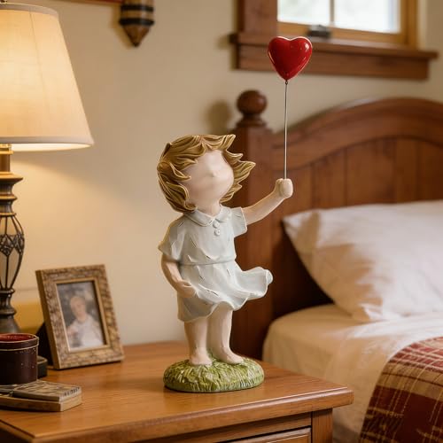 Banksy Street Graffiti Art Statue,Love Balloon Girl Room Decor,Resin Ornaments,Living Room Dining Desk Decorations,Bookshelf Decorative Objects(Color) - color: Love Balloon Girl-color