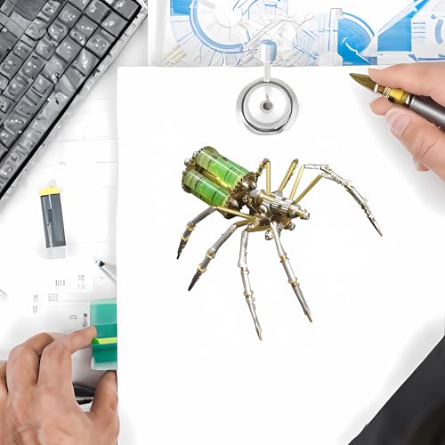 Mechanical Metal DIY 3D Insect Brass Puzzle Model Kits Puzzle for Adults, Steampunk Electric Mechanical, Assembly DIY Gift Craft Hobby for Men for Family and Friends(Gatling Spider) - style: Gatling Spider