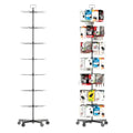 Upgraded Retail Display Stand 7 Tier Spinning Display Stand, Movable Shop Spinner Rack with Hooks, Retail Display Racks for Jewelry Keyring Hats Socks Toys (Black) - color: Black, style: 7 Tier-5 wheels