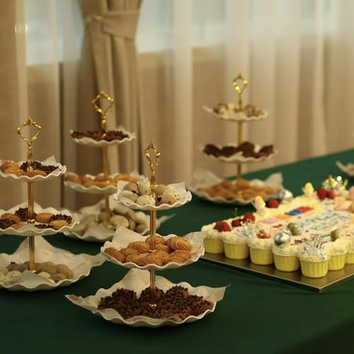 5 Pieces Cupcake Stand Set, 2 PCS 3 Tier Cupcake Stands with 3 Pieces Appetizer Trays Dessert Table Display Set for Tea Party Serving Platter and Wedding