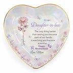 Daughter in Law Gifts Heart Shape Jewelry Dish, Jewelry Tray Gift from Mother-in-law, “The Only Thing Better… Is Watching You Become a Mother” Sentimental Motherhood Keepsake - color: Daughter In Law 128