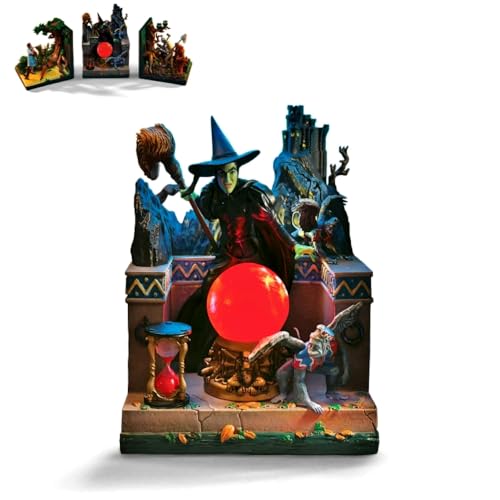 The Bradford Exchange The Wizard of Oz Illuminated Sculptural Bookend Collection Issue #2 Enter The Witch's Castle Handcrafted & Hand-Painted Resin Display Piece 4.25-inches