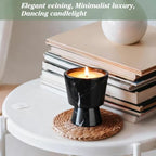 Marble Candle Holder | Soy Wax | Non-Toxic | Reusable Stone Jar |Votive Candle|Tealight Candle Holder|Distinctive Gift.Natural Aromatherapy for Women & Men - color: Lavender & Black Marble container