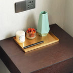 FREELOVE Gold Tray for Bathroom Vanity Brass Decor, Small Candle Holder, Rectangle Soap Dish, Brushed Square Plate, Coffee Table Toilet Back Modern Antique, 8''X12'' - size: 11.9" x 8" x 0.6"