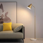 High-end Gold Brass Floor Lamp Bright 12W LED Light, Adjustable in Three Colors and Height, Electroplated Iron Lamp Post,Exquisite Craftsmanship,Standing Lamp for Living Room Bedroom Office Reading - color: Gold