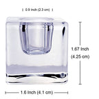 6 PCS Square Glass Taper Candle Holder, Crystal Clear Candlestick for Dining Table, Wedding, Thanksgiving and Christmas.… - color: Transparent 6pcs