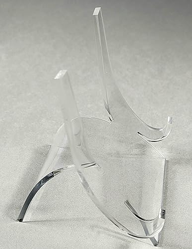 HQRP-Crystal 3-7/8" Acrylic Display Stand Pedestal for Crystal Heart / Slice/ Slab / Fossil and Other Collectible Stones - size: 3-7/8"