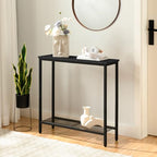 HOOBRO 29.5" Narrow Console Table, Small Entryway Table with Shelf, 2 Tier Thin Sofa Table, Behind Couch Table, Side Table, for Hallway, Living Room, Bedroom, Black BB74XG01 - color: Black