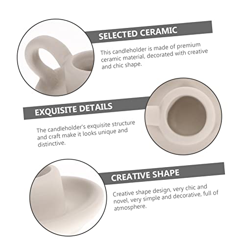 GARVALON 2pcs Stylish Decorative Candleholder Minimalist Ceramic Candle Stands for Home Decor Weddings and Events Elegant for Table Centerpieces