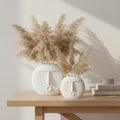 Ajuny Face Vase Set of 2 – White Ceramic Vases, Decorative Abstract Face Design for Wall, Bedroom, Modern Farmhouse Accent, Living Room, Coffee Table, Office - style: Face-Vase