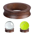 JUXYES Wooden Sphere Holder Display Stand, 3 Pack Small Wood Crystal Ball Stand, Simple Round Display Easel Stands for Crystal Balls, Baseball, Tennis Ball, Stones, Gemstones, Collections, 45mm - color: Brown, size: 1.7" - 3 PCS