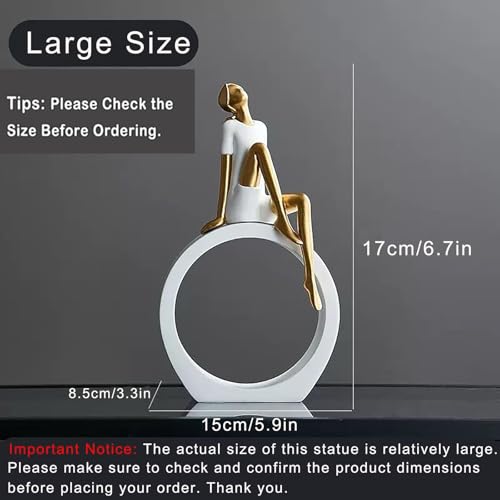 Thinker Statue & Sculpture, Modern Solid Resin & Metal Thinker Sculpture, Home Decor Figurine Statue – Desktop Art Ornament for Living Room, Office, Bookshelf, Bedroom or Gift - color: Thinking Statue