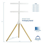 VIVO Artistic Easel 45 to 65 inch LED LCD Screen, Studio TV Display Stand, Adjustable TV Mount with Swivel and Tripod Base, White Bracket, Light Wood Legs, STAND-TV65AW - color: White - Wood