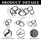 Pigort Metal Abstract Wall Art Black Minimalist Décor Line Art Wall Décor, 3D Textured Wall Sculptures, for Living Room Bedroom Bathroom Office Set of 3