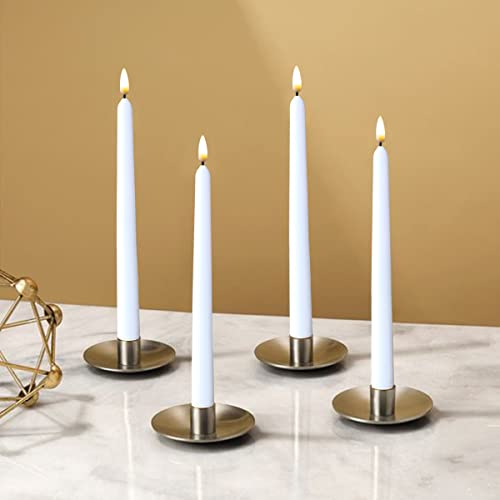 NONNO & ZGF 10 Pack White Flameless 11'' Wax Coverd Taper Candles with 2 Remote/Timer, LED Battery Bright Flickering Candle for Proposal, Wedding, Festive Candlelight Dinner and Home Decor - color: White