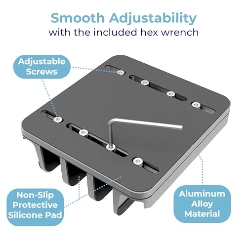 Vertical Laptop Stand Holder 5 Slots, Aluminum Space-Saving Laptop Holder, Adjustable Size Dock Tabletop Desk Organizer 3 Slot + 2 for Apple MacBook/Surface/PC/Tablet/iPad/iPhone (Space Gray) - color: Space Gray