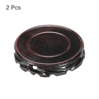 MECCANIXITY Wooden Display Stand Base Stand Holders 110mm/4.33 inch Diameter Black for Vase Bonsai Stone Furniture Stable Home Decoration Pack of 2