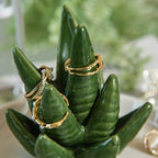 Aloe Ring Holder Dish, Ceramic Jewelry Tray Trinket Dish for Necklace Keychain Organizer, Cute Funny Birthday Wedding Mothers Day Gift for Women Friends Girls - style: Aloe