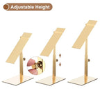 uxcell Shoe Display Stand 2 Pack Adjustable Height High Heel Shoe Risers Metal Shoe Rack Holder for Home Retail Store Supplies - Gold - color: Gold