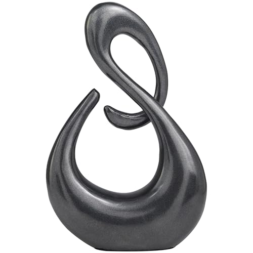 Deco 79 Aluminum Metal Abstract Decorative Sculpture Swirl Home Decor Statue, Accent Figurine 7" x 3" x 12", Dark Gray - color: Dark Gray, size: 7" x 3" x 12"