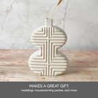 Mikasa Geometric Curve Stoneware Ceramic Vase, 7.72x2.72x10.83 Inch - size: 10.8 Inch