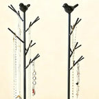Jewelry rack, bird tree tower, hanging ring, earring, necklace, bracelet, suitable for living room, bathroom, office - black - color: G Black