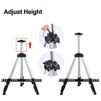 Portable Artist Easel Stand - Adjustable Height Painting Easel with Bag - Table Top Art Drawing Easels for Painting Canvas, Wedding Signs & Tabletop Easels for Display - Metal Tripod - 17x66 inches - style: 66 Inch Argent Silver (2 Pack)