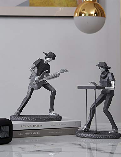 HAUCOZE Musician Statue Music Figurine Gift Home Decor Table Centerpiece Sculpture for Piano Studio Bedroom Polyresin 10 Inch
