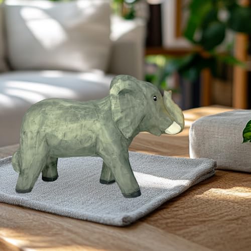 Safari Animal Figurines, Cute Elephant Statue, Wild Animal Statues, Hand Painted Jungle Animal Sculptures, Educational & Decorative Wild Life Figures, African Animal Sculptures Decor - color: Elephant