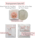 Vase Pearlfection 150 Floating Rose Gold Pearls - Large Sizes - 6 Warm White Submersible LED Fairy Lights Strings with Hidable & Submersible Batteries- Fills 2 Gallons for Your Vases - color: Rose Gold, size: 2Pk+LiteWW
