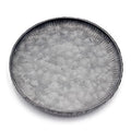 Funerom 7.8 inch Very Small Round Galvanized Metal Tray Decorative Tray Corrugated Edges - size: 7.8"