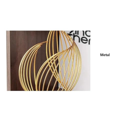 BOWERY HILL Gold Resin Geometric Metal Sculpture, 6.69" L x 3.5" W x 11.61" H, Abstract Twisted Design, Modern Tabletop Decor for Living Room, Office, or Shelves, Durable and Elegant Finish