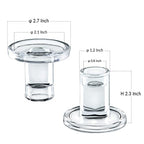Low Glass Taper Candle Holders fit Candle Base Diameter 5/6-7/8 inch- Wedding Table Centerpiece Short Clear Candlestick Holders - Set of 6 - color: Clear