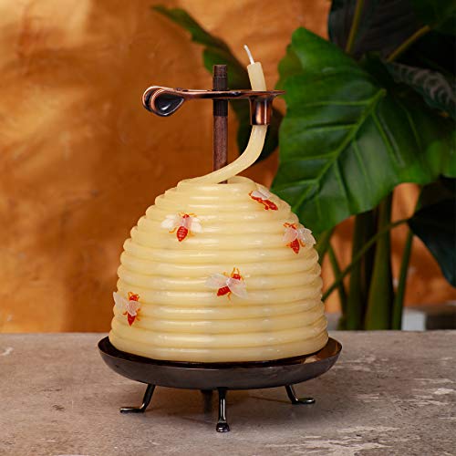 Candle by the Hour 70-Hour Beehive Candle, Eco-friendly Natural Beeswax with Cotton Wick - size: Beehive Candle Standard