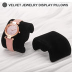 uxcell 2pcs Watch Case Pillows, M Shaped Watch Display Pillow Velvet Watch Cushion Replacement for Watch Bracelet Display Storage Black - color: Black