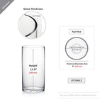 WGV Cylinder Glass Vase, Width 6", Height 12", [Different Heights Available] Clear Container Terrarium for Wedding Centerpiece, Party Event, Home Decor, 1 Piece - size: 6"x12"H