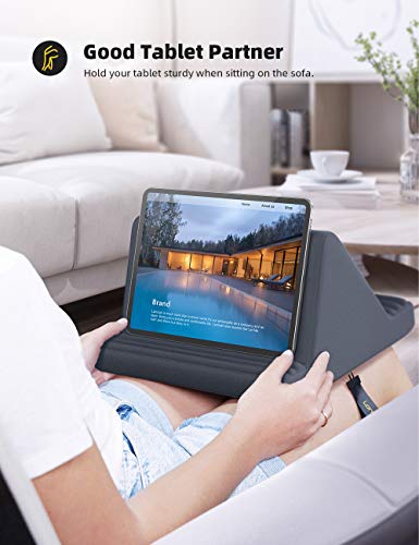 Lamicall Tablet Pillow Stand, Pillow Soft Pad for Lap - Tablet Holder Dock for Bed with 6 Viewing Angles, Great Gifts, for 4-13" Tablets, Like iPad Pro 11, 13, Air, Mini, Kindle, Galaxy Tab, E-Reader - color: Grey