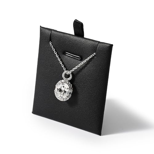Oirlv 10 PCS Jewelry Cards PU leather Earring Necklace Card for Selling Jewelry Display Cards - style: PJ01103