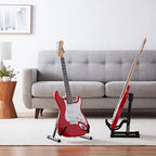Amazon Basics Portable Adjustable Folding Guitar Stand for Electric and Acoustic Guitars, A-shape, Fully Assembled with Padded Foam, Black, 8.66 x 15.16 x 3.74 inches