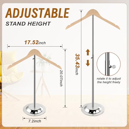 Adjustable Shirt Display Stand 2 Pcs, 20-35 Inch Height Tshirt Display Stand for Vendors, Wood T Shirt Mannequin, Jacket, Coat at Clothing Vendor Events, Trade Fair Show(Oak Color) - color: Oak Color, size: 2Pcs