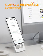 Aoviho Phone Stand for Desk, Ultra-Thin Foldable Aluminum Phone Holder, Portable Travel & Office Cell Phone Stand Compatible with iPhone 17 16 15 14 13 12 Pro Max, Fits 3.7"-7" Devices, Silver - color: Silver