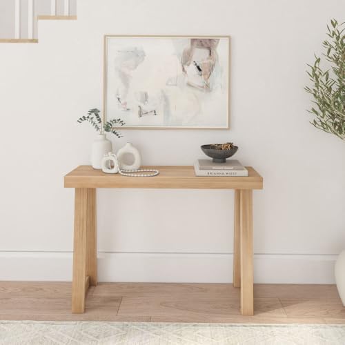 Plank+Beam Solid Wood Console Table, 46 Inch, Sofa Table, Narrow Entryway Table for Hallway, Behind The Couch, Living Room, Foyer, Easy Assembly, Blonde - color: Blonde, size: 46" Console Table