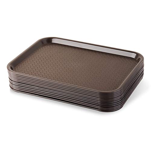 New Star Foodservice Fast Food Tray, Set of 12 (Brown, 10 by 14 Inch) - color: Brown, size: 10 by 14-Inch