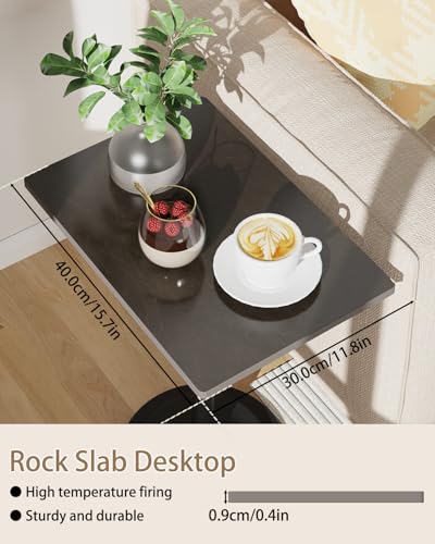 Small Side Table, Height Adjustable Nightstand, Square Indoor Metal Plant Stand, for Living Room, Bedroom, Office, Bathroom, 1 Pack, Dark Brown, GBZ001RZ-1 - color: Dark Brown, size: Rectangle