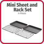 GoodCook Set of 2 Nonstick Steel 9" x 6" Toaster Oven Mini Baking Sheets with Racks, Gray - size: 9" x 6" (2- Piece Set) w/ Rack