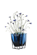 Glass - Vase - Blue - Teal - Chevron Design - 6.75" Height - Heavy Durable - Made in Europe - by Barski