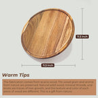 11.5 Inches Round Acacia Wood Tray, Decorative Serving Tray for Home Decor, Coffee Table, Kitchen, Dining Room, Candle Tray, Appetizer Board