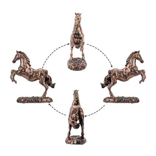 Resin Horse Statues, Handmade Art Polyresin Decorative Horse Sculpture, Collectible Wild Animal Figurine for Home, Office, Desktop