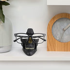 Mrlikale Skull Glasses Stand, Creative Eyeglasses Rack, Sunglasses Spectacle Display, Key Holder Resin Sculptures for Entryway, Home, Office, Desk, Nightstand (Black) - color: Black