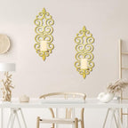 OYEFLY DIY Metal Candle Sconces Wall Decor, Wall Mounted Candle Holder (Gold)